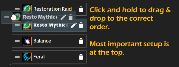 Spec priority order for raid or mythic+