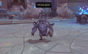 An owl in World of Warcraft Shadowlands